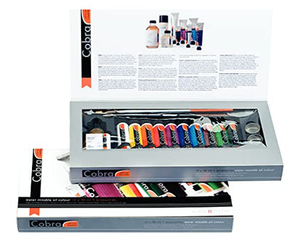 Cobra Artist Gift Set, General Selection, 1.3 fl oz, 10 Count | Water-Mixable Oil Paint with High Pigmentation, High Lightfastness, No Harmful Solvents, Professional-Grade - size: 10 Count (Pack of 1)