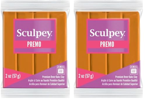 Sculpey Premo Polymer Oven-Bake Clay, Burnt Orange, Non Toxic, 2 oz. bar (Pack of 2) - color: Burnt Orange, size: Pack of 2
