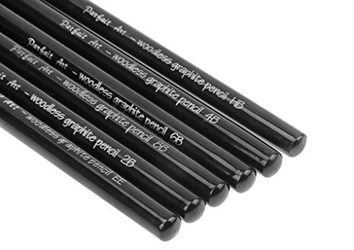 6pcs Woodless Pencil Set - Graphite Pencil HB 2B 4B 6B 8B EE for Drawing, Writing, Shading, Coloring, Soft Pencil No Wood, Gift for Artist, Hobbyist,Beginner