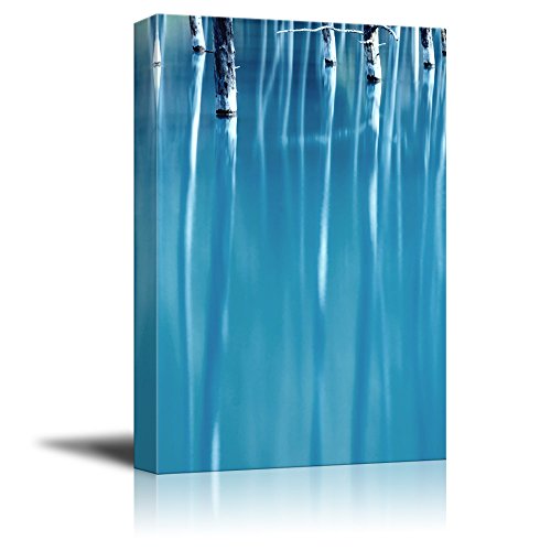 wall26 Canvas Wall Art - Oil Painting Style Abstract Trees in Blue Water - Giclee Print Gallery Wrap Modern Home Art Ready to Hang - 12x18 inches - color: Artwork - 14, size: 18"L x 12"W