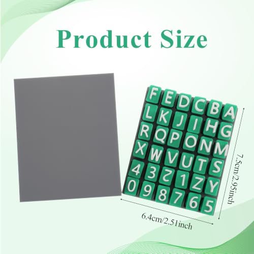 COMNICO Clay Stamps 36 Pcs Alphabet Numbers Set Mold Accessories Capital Letter Stamps for Pottery Ceramic DIY Crafts with Storage Box (Green)