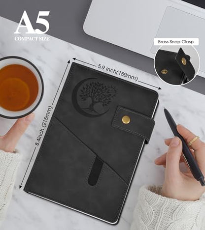 PAIBAS Blank Journal Notebook, A5 Hardcover Leather Sketchbook with 200 Pages Thick Blank Paper for Men Women, Unlined Drawing & Writing Journal, 5.9" x 8.4" Plain Notebook (black) - color: Black, size: Blank Page