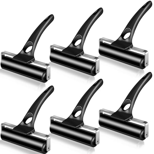 Frienda 6 Pack 4.7 Inch Rubber Brayer Rollers, Hard Rubber Rollers Tool for Printmaking, Ink Application, Block Printing, Stamping, Wallpaper, Gluing and Crafting - size: 4.7 Inches