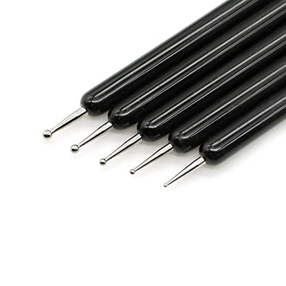 4 Set Embossing Stylus Double End Tracing Dotting Tool, 20 Pcs Ball Embossing Stylus Double End Tracing Dotting Tool for Pottery Clay Craft, Embossing Art (Black) - color: Black