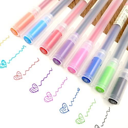 XSG Premium Gel Ink Pen Fine Point Pens Ballpoint Pen 0.5mm for Japanese Office School Stationery Supply 12 Packs - color: Multicolor