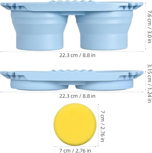 Abaodam Paint Brush Cleaner Cup for Kid Adult Painter Watercolor Acrylic | Dual Compartment Collapsible Silicone Paint Water Cup with 2 Sponges Foldable Water Container for Travel Painting