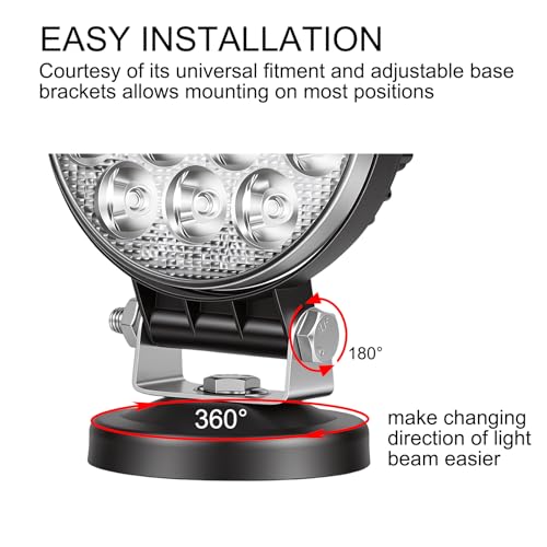 Willpower 4 inch 42W LED Work Light Bar with Magnetic Base, Cigarette Lighter Powered, Portable Off Road Light Flood Driving Fog Lights for Truck 4x4 Car Trailer Tractor Engineering Garage Camping - size: 4'' - 42W - Spot