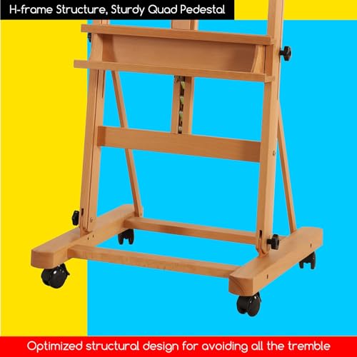 MEEDEN Adjustable H Frame Art Easel: Easel Stand for Painting and Display - style: Natural Color