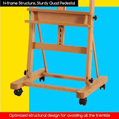 MEEDEN Adjustable H Frame Art Easel: Easel Stand for Painting and Display - style: Natural Color