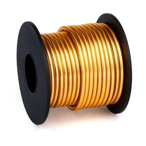 32.8FT 8 Gauge Bendable Dark Gold Aluminum Craft Wire for Jewelry Making | 3mm Thick Soft Metal Sculpting Aluminum Armature Wire Roll Bulk for DIY Craft - color: Dark Gold, size: 8 Gauge