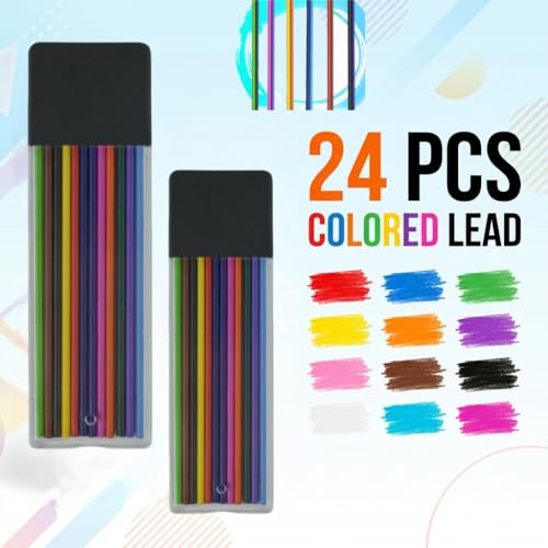 2.0mm Mechanical Pencil Set: 4 Pencils with Case HB Lead Drawing Sketch