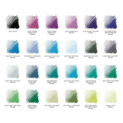 Conté à Paris 48 Count Assorted Pastel Pencils | Highly Pigmented Lead, Unique Velvety Finish, Ideal for Portraits, Life Drawing & General Silhouette Work, Blendable - style: 48 Count - Assorted