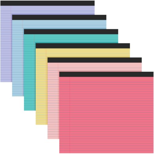 6 Pcs 11" x 9.5" Legal Pads College Ruled Notepad Landscape Notebook Horizontal Lined Notebook 80 Gsm Assorted Colors Paper Pastel Writing Pads for School Office, 40 Sheet (Macaron Colors) - color: Macaron Colors