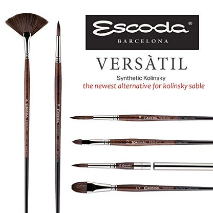 Escoda Versatil 1541 Series Artist Watercolor and Acrylic Paint Brush, Short Handle, Filbert, Size 2 - size: Size 2, style: Filbert