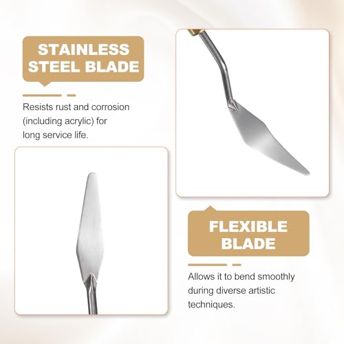 HARFINGTON Palette Knife Painting Tool 2.76" x 0.59" Stainless Steel Teardrop Blade 8.86" Length Spatula Painting Pallet Knives with Hole Beech Wood Handle for Oil Acrylic Canvas, Red/Silver - size: 8.86" x 0.59" x 2.76"