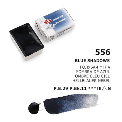 White Nights Extra Fine Artists Grade Professional Granulated Watercolor 2.5 ml Full Pan By Nevskaya Palitra (Blue Shadows) - color: Blue Shadows