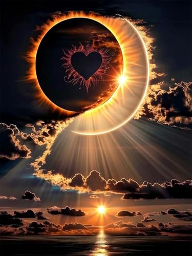 ijbnhd Sunset Diamond Art Kits for Adults for Home Wall Decor 12x16 inch | Moonlight Landscape Diamond Painting Kits for Adults Beginner, DIY 5D Full Drill Gem Art for Home Wall Decor - color: Sunset, size: 12x16in(30x40cm)