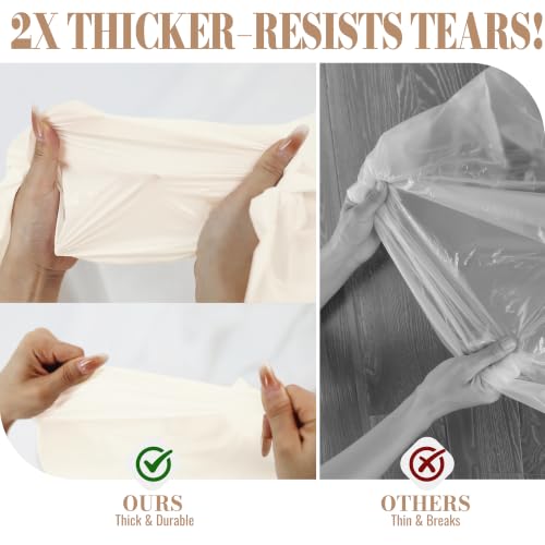 Plastic Table Cloth, 54In x 300Ft Plastic Table Cloth Disposable | Disposable Tablecloth, Slide Cutter, Rectangle Round Tables, Party Tablecloths for Birthday, Wedding, Picnic (Creamy White) - color: Creamy White, size: 54" x 3600" (Rectangular)