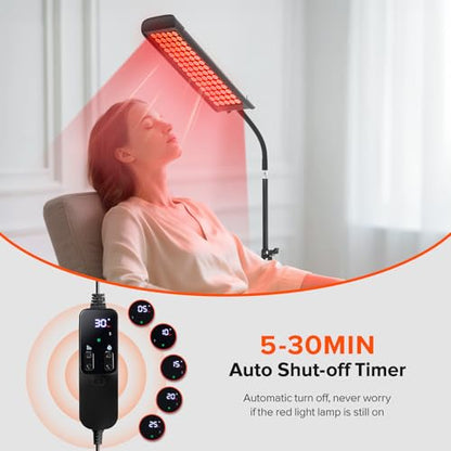 Red Light Therapy for Face and Body, GMOWNW Infrared Light Therapy Lamp with Stand, 660nm Red Light and 850nm Near Infrared Light Therapy Device for Face Knee Body, Skin Care at Home - size: 13.86" * 4.21"-with stand