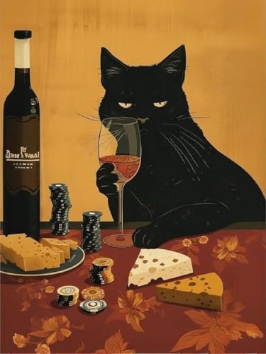 Diamond Art Kits for Adults,Black Cat Diamond Painting Kits 12x16in | Diamond Painting Kit - Sparkling Full Drill Design Perfect for Home Decor, Holiday Gifting, And Relaxing Crafting 12x16inch - color: DP03012