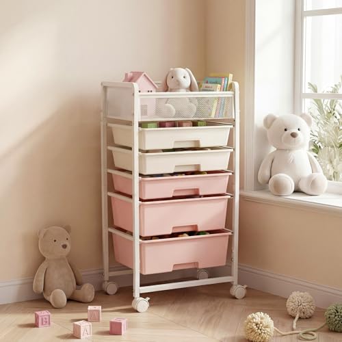 2 Pack Rolling Craft Cart with 5 Drawers, Art Craft Organizers and Storage with Lockable Wheels, Rolling Utility Cart for Organizing Arts and Crafts,Yarn,Toy, School Supplies, Nail Product - size: 5-Drawers(2 Pack)
