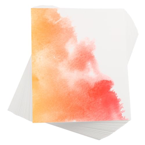 PATIKIL 50 Pcs Pure Cotton Watercolor Paper 140lb/300 GSM Water Coloring Paint Paper for Art Painting Watercolor Drawing Artist, 6x8 Inch - size: 6x8 Inch