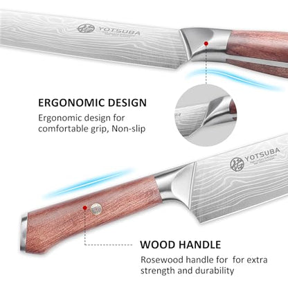 YOTSUBA 9 Inch Japanese Chef Knife with Full Tang Rosewood Handle - style: 9 inch chef knife