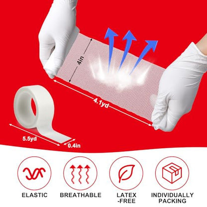 DMSKY 24 Pack Gauze Rolls, 4 in x 4.1 Yards | Individually Wrapped Gauze Wrap Roll for Wounds, Premium Bandage Wrap Rolled Gauzes, Mummy Wraps - color: 24pack, size: 4 IN