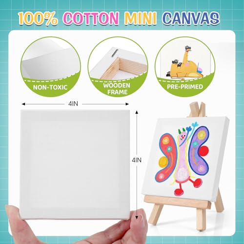 ESRICH 20 Set Canvas Painting Kit, Mini Acrylic Paint Set - size: 20 set 4 x 4 inches