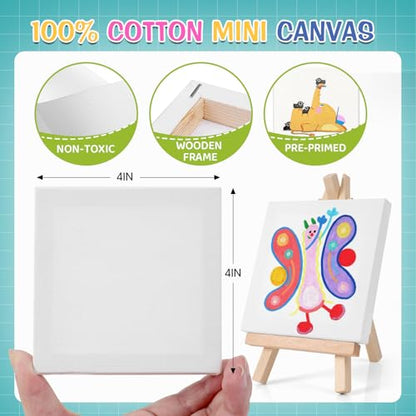 ESRICH 20 Set Canvas Painting Kit, Mini Acrylic Paint Set - size: 20 set 4 x 4 inches