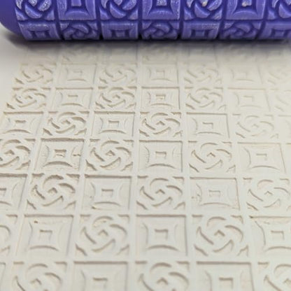 Potterraccoon Celtic Knotwork Clay Texture Roller & Stamp Set - 4.7in Polymer Tools for Crisp Detailed Patterns - USA-Made Non-Stick Tool Set for Ceramic & Clay