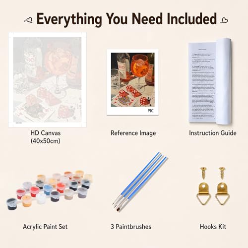 AUKELHJ Paint by Numbers Kit for Adults Beginner, Card Table, 16X20 Inch - color: 15-Card Table