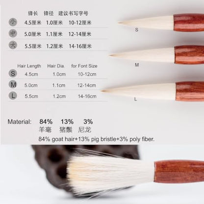 Chinese Brush, Chinese Calligraphy Brush, QingRen Couplet Brush for Font Size 12-14cm, Writing Brush 大楷对联笔 (QingRen Large 1pc) - color: 1201. QingRen M 1pc