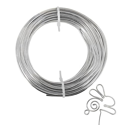 9 Gauge Aluminum Craft Wire,33 Ft Silver Metal Wire for Sculpting and Crafting,Bendable Metal Wire for Frames, Garden Trellises, and Industrial Art - size: 9 Gauge 33 Ft