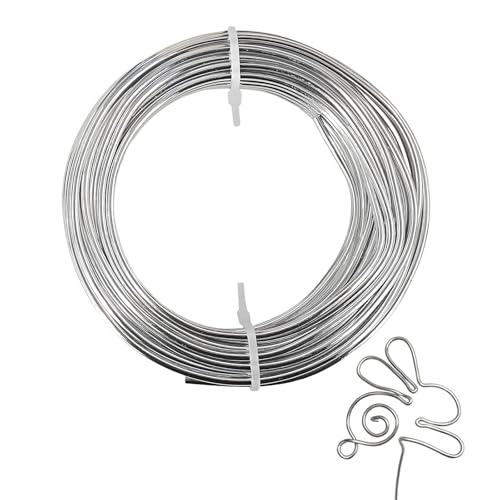 9 Gauge Aluminum Craft Wire,33 Ft Silver Metal Wire for Sculpting and Crafting,Bendable Metal Wire for Frames, Garden Trellises, and Industrial Art - size: 9 Gauge 33 Ft