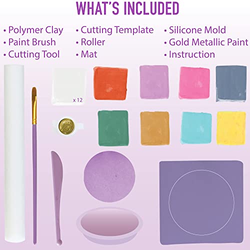 JOiFULi Make Your Own Clay Jewelry Bowls Arts and Crafts Kit for Girls Kids Ages 8 9 10 11 12 Years Old (Pack of 2) - size: small (Pack of 2)