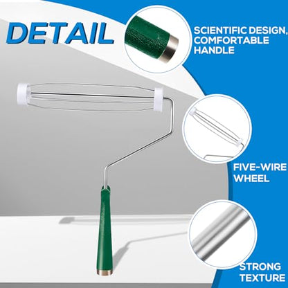 Gerrii 12 Pcs 9 Inch Paint Roller Painting Roller Frame 5 Wire Brush Supplies for Wall House Homes (Green) - color: Green