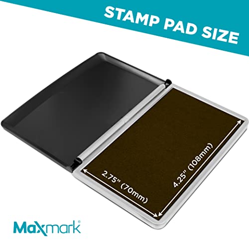 MaxMark Large Brown Stamp Pad - 2-3/4" by 4-1/4" - Premium Quality Felt Pad - color: Brown, size: 2-3/4" by 4-1/4"