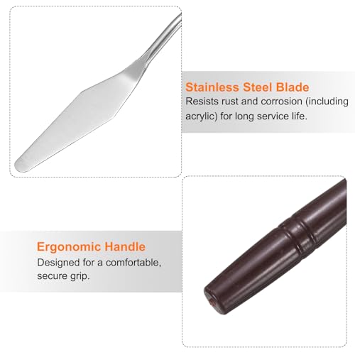 HARFINGTON 8pcs Palette Knife Painting Tool 7.09" Pointed Stainless Steel Blade Plastic Handle Spatula Painting Pallet Knife for Oil Acrylic Canvas, Red - size: 7.09"