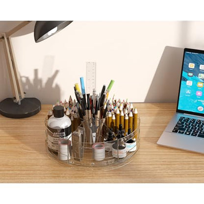 CraftGenes 2 Packs Rotating Clear Acrylic Pen Holder, Marker Organizer - size: 2 Packs