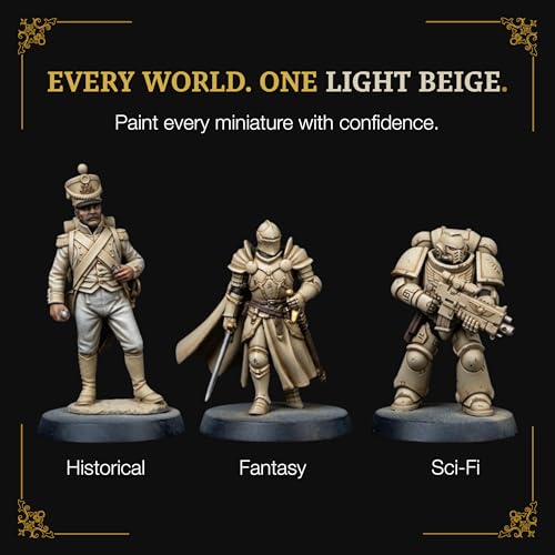 Ludus Bellum Miniature Paint Light Beige Color 18ml Dropper Bottle | Professional Acrylic Paint for Miniatures & Models, Provides Quality Acrylic Tones and Shades for Warhammer 40K D&D Figures - color: Light Beige