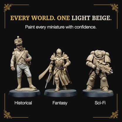 Ludus Bellum Miniature Paint Light Beige Color 18ml Dropper Bottle | Professional Acrylic Paint for Miniatures & Models, Provides Quality Acrylic Tones and Shades for Warhammer 40K D&D Figures - color: Light Beige