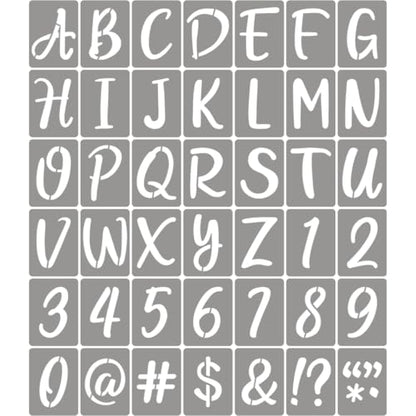 2.5 Inch Letter Stencils for Painting - 42 Pack Alphabet Letter Number Templates with Signs, Reusable Plastic Alphabet Number Stencils for Chalkboard Fabric Rock Wood Crafts Painting - size: 2.5 Inch