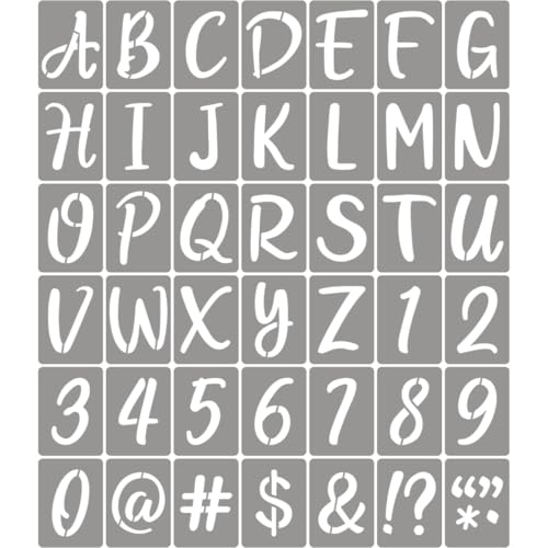 1.25 Inch Letter Stencils for Painting - 42 Pack Alphabet Letter Number Templates with Signs, Reusable Plastic Alphabet Number Stencils for Chalkboard Fabric Rock Wood Crafts Painting - size: 1.25 Inch