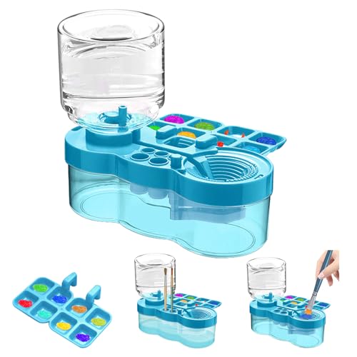 Upgraded Paint Brush Cleaner Tool,Brush Rinser Cup Painting Running Water Circulation Art Supplies for Acrylic,Watercolor and Water Based Creative Gift for Adult Artist Beginner and Painter - color: Blue