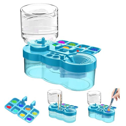Upgraded Paint Brush Cleaner Tool,Brush Rinser Cup Painting Running Water Circulation Art Supplies for Acrylic,Watercolor and Water Based Creative Gift for Adult Artist Beginner and Painter - color: Blue