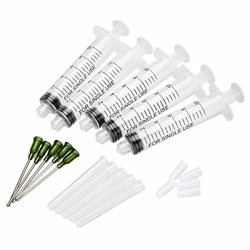 Dispensers Applicator Syringes Set, 5 Pack 10ml Dispensing Syringes With Dispensing Needles and caps for DIY Quilling, Acrylic Painting, Oiler Bottle, Craft, Artwork Hobbies - size: Set 7