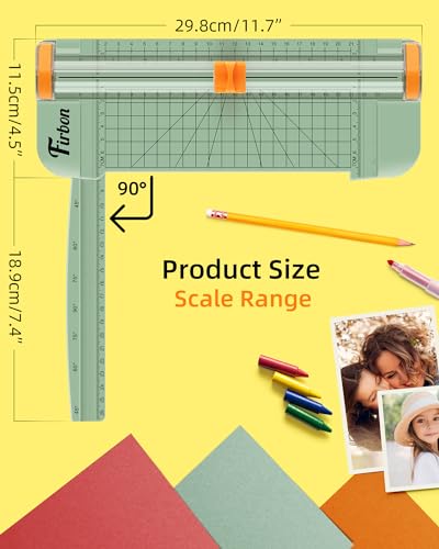 Firbon A5 Paper Cutter, Small Straight Paper Trimmer with Side Ruler | Morandi Compact Design | Cuts Photo, Cardstock, Labels & Coupons | Portable Desktop Slicer | Scrapbooking & Craft Projects - color: A5-morandi