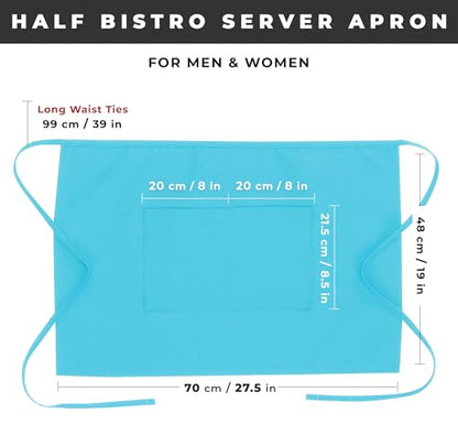 Chef Works Unisex Half Bistro Server Apron - color: Turquoise