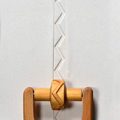 MKM Pottery Tools Wood Small Handle Rollers for Clay (RS-003 Single Zig Zag) - size: RS-003 Single Zig Zag